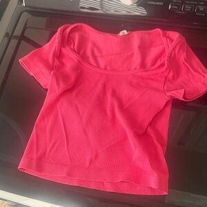 Women's Pink Ribbed Top